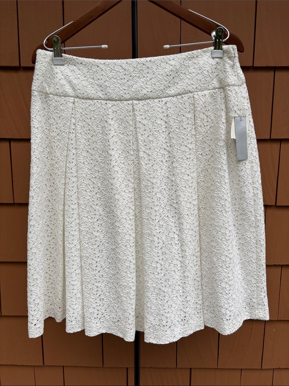 WD.NY | White Lace Pleated Coquette Romantic Cottagecore Flare Skirt | Size 10